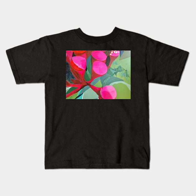 Hot Pink Gum Nut Design Kids T-Shirt by leahgay